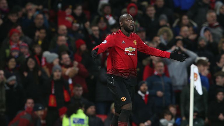 Romelu Lukaku of Manchester United reacts to having a goal ruled out for offside during the Premier League match between Manchester United and Crystal Palace 