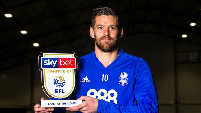 of Birmingham City wins the Sky Bet Championship Player of the Month award - Mandatory by-line: Robbie Stephenson/JMP - 07/11/2018 - FOOTBALL - Birmingham City Training Ground - Birmingham, England - Sky Bet Player of the Month Award