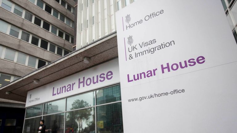 Lunar House in Croydon, south London which houses the headquarters of UK Visas and Immigration, a division of the Home Office