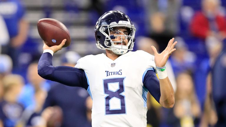 of the Tennessee Titans against the Indianapolis Colts at Lucas Oil Stadium on November 18, 2018 in Indianapolis, Indiana.