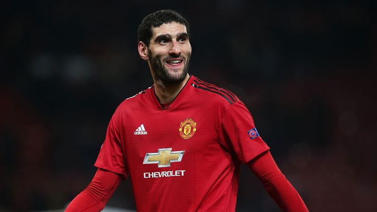Marouane Fellaini during the Group H match of the UEFA Champions League between Manchester United and BSC Young Boys at Old Trafford on November 27, 2018 in Manchester, United Kingdom.