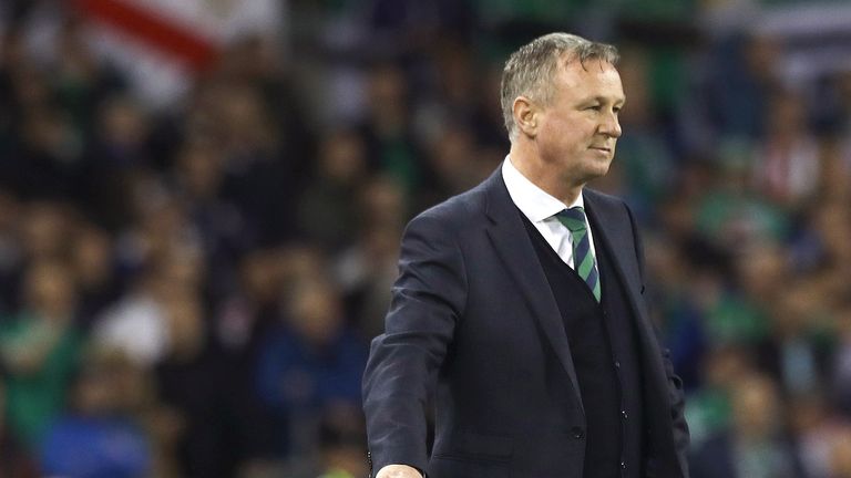 Michael O'Neill watches on as Northern Ireland play Republic of Ireland in Dublin