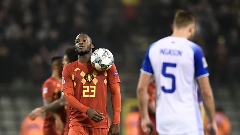 Michy Batshuayi during the UEFA Nations League, Group A2  match between Belgium and Iceland
