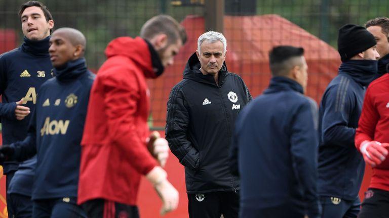 Jose Mourinho led United's training on Tuesday