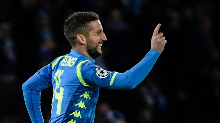 Dries Mertens scored twice for Napoli on Wednesday