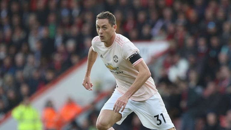 Nemanja Matic in action for Manchester United against Bournemouth