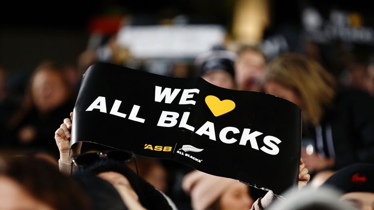 during The Rugby Championship game between the New Zealand All Blacks and the Australia Wallabies at Eden Park on August 25, 2018 in Auckland, New Zealand.