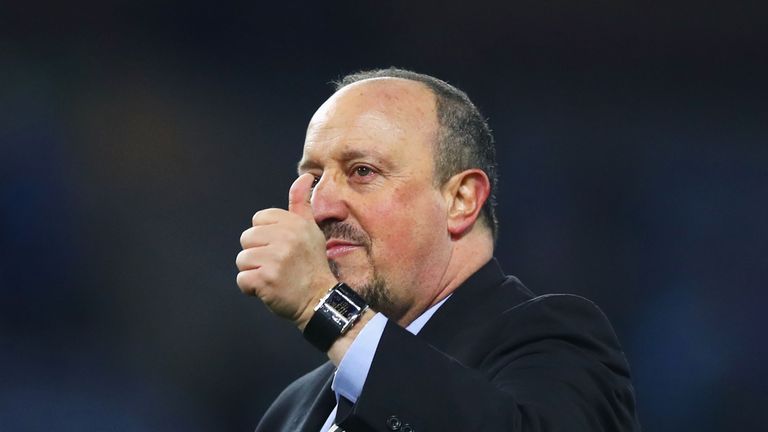 Newcastle manager Rafael Benitez gives the thumbs up after the win at Burnley