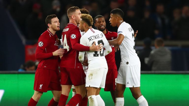 Andy Robertson and Neymar argued over the PSG player&#39;s supposed &#39;play-acting&#39;
