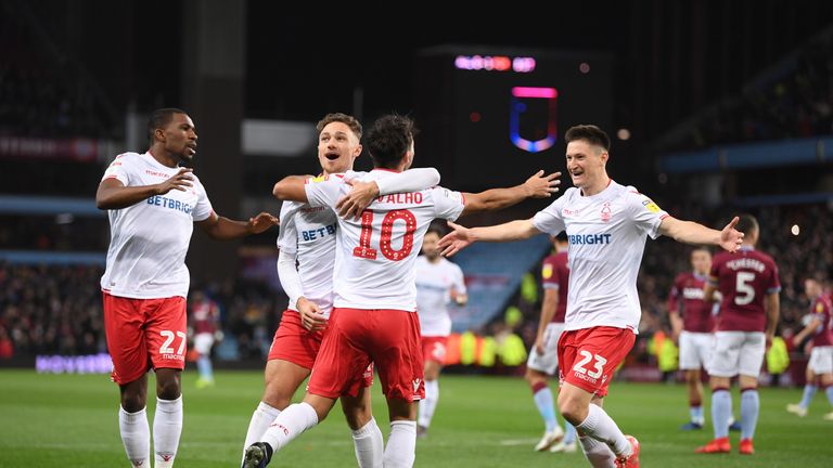 during the Sky Bet Championship match between Aston Villa and Nottingham Forest at Villa Park on November 28, 2018 in Birmingham, England.