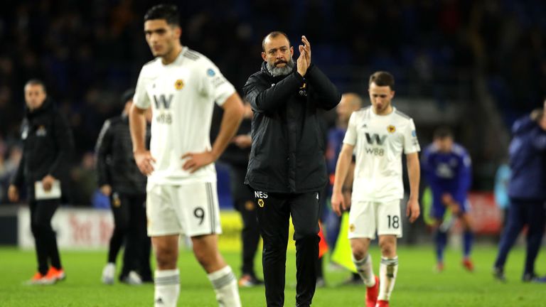  during the Premier League match between Cardiff City and Wolverhampton Wanderers at Cardiff City Stadium on November 30, 2018 in Cardiff, United Kingdom.