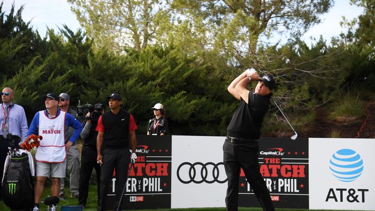 during The Match: Tiger vs Phil at Shadow Creek Golf Course on November 23, 2018 in Las Vegas, Nevada.