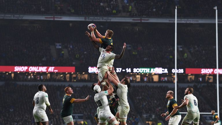  Pieter-Steph Du Toit of South Africa wins a line out