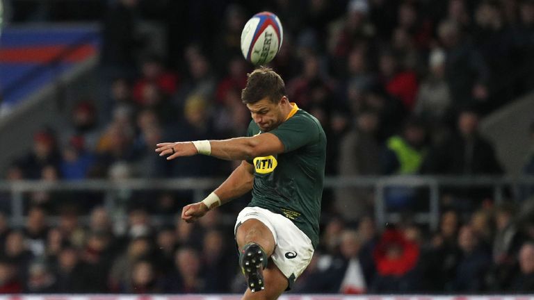 South Africa out-half Handre Pollard (pictured), nor replacement Elton Jantjies stood up to attempt a late drop goal