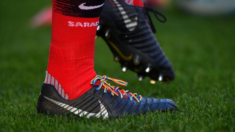 Sports teams across the country are taking part in Stonewall's rainbow lace campaign