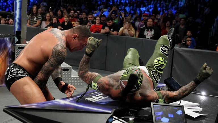 Randy Orton delivered another vicious beating to Rey Mysterio