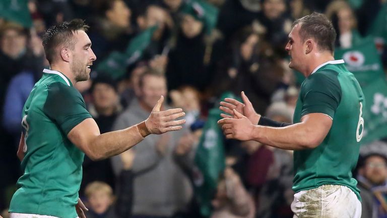 Leinster teammates Conan and Ruddock come into the back row