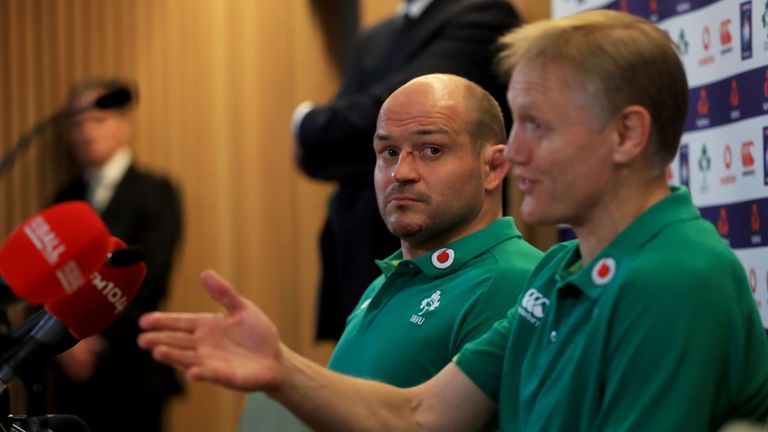 Ireland captain Rory Best with Joe Schmidt