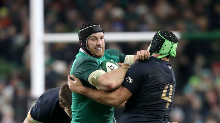 Sean O'Brien in action against Argentina in November 2017