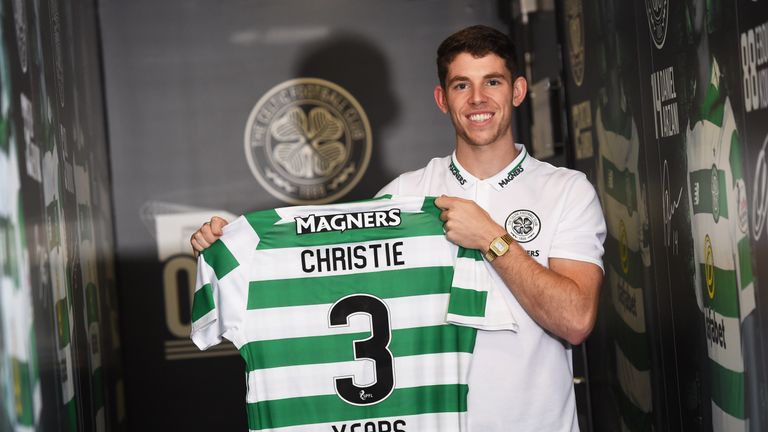 Celtic’s Ryan Christie celebrates signing a new three-year deal with the club.