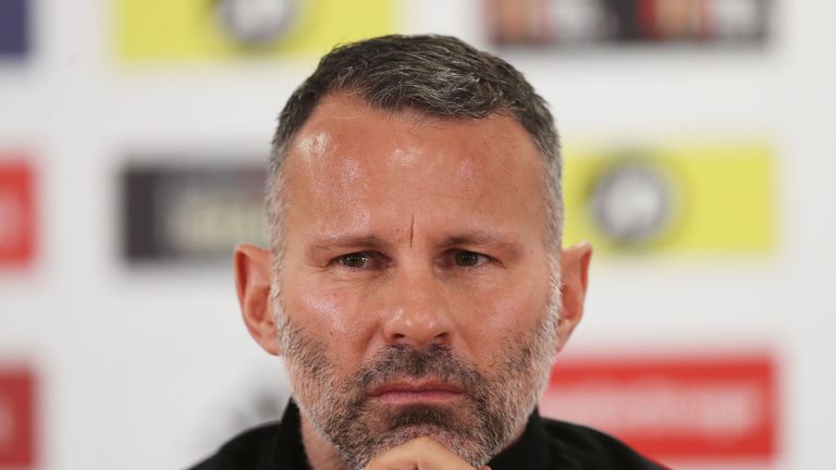 Wales manager Ryan Giggs during a press conference at The Cardiff City Stadium
