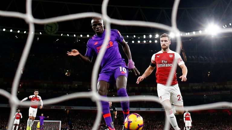 Sadio Mane saw a goal disallowed for offside at Arsenal
