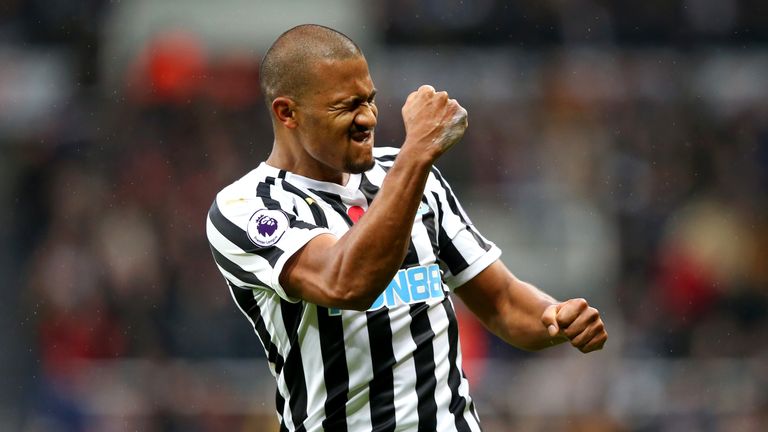 Salomon Rondon during the Premier League match between Newcastle United and AFC Bournemouth at St. James Park on November 10, 2018 in Newcastle upon Tyne, United Kingdom.