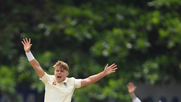  Sam Curran traps Kaushal Silva lbw on day two of the first Test match between Sri Lanka and England