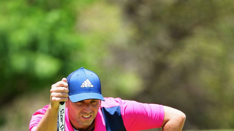 plays a shot during the second round of the Nedbank Golf Challenge at Gary Player CC on November 9, 2018 in Sun City, South Africa. 