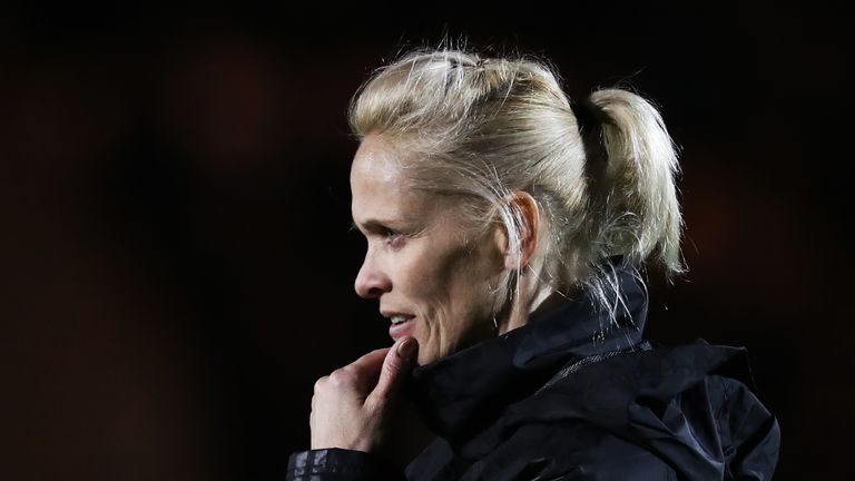 Scotland head coach Shelley Kerr looks on as her side suffered a narrow 1-0 defeat to the USA