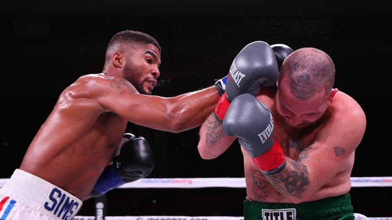 Anthony Sims Jr made it 16 knockout in his perfect 17-0 start, blasting out Colby Courter in two rounds.