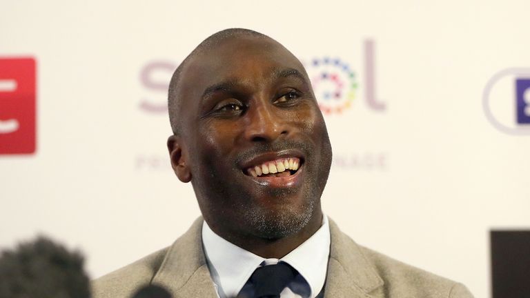 Sol Campbell is all smiles as he takes charge at Macclesfield
