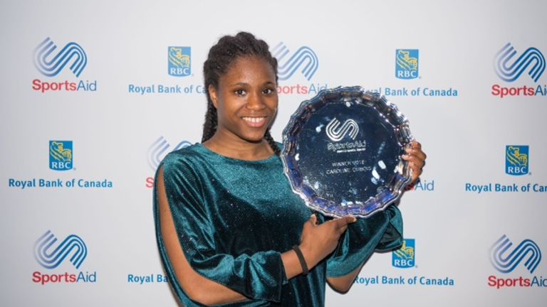 Caroline Dubois is announced the winner of SportsAid's One-to-Watch award 2018