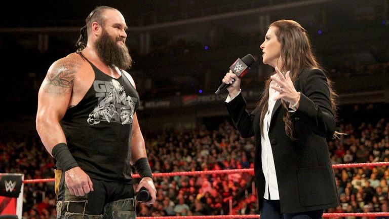 braun strowman and steph mcmahon face off at raw