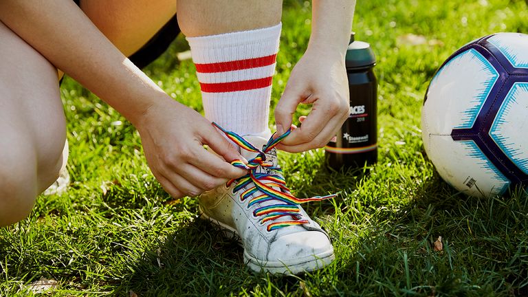 Rainbow Laces in shoes, Stonewall pic