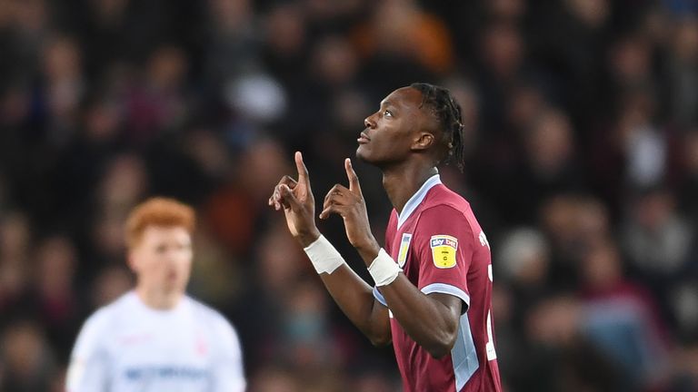 during the Sky Bet Championship match between Aston Villa and Nottingham Forest at Villa Park on November 28, 2018 in Birmingham, England.