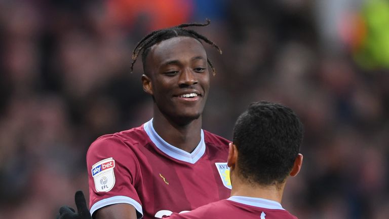 during the Sky Bet Championship match between Aston Villa and Nottingham Forest at Villa Park on November 28, 2018 in Birmingham, England.