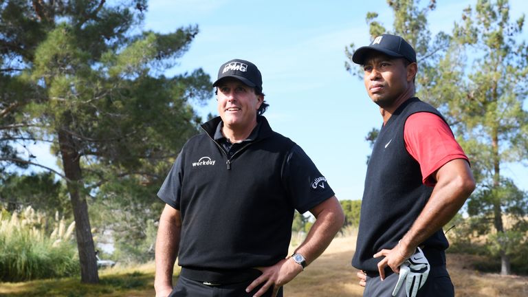 during The Match: Tiger vs Phil at Shadow Creek Golf Course on November 23, 2018 in Las Vegas, Nevada.