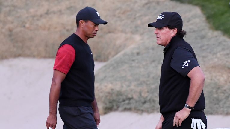 during The Match: Tiger vs Phil at Shadow Creek Golf Course on November 23, 2018 in Las Vegas, Nevada.