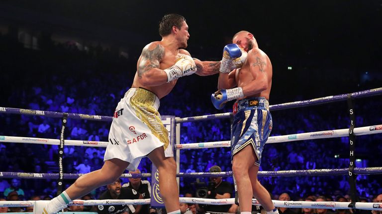Oleksandr Usyk knocked Tony Bellew out in the eighth round in Manchester