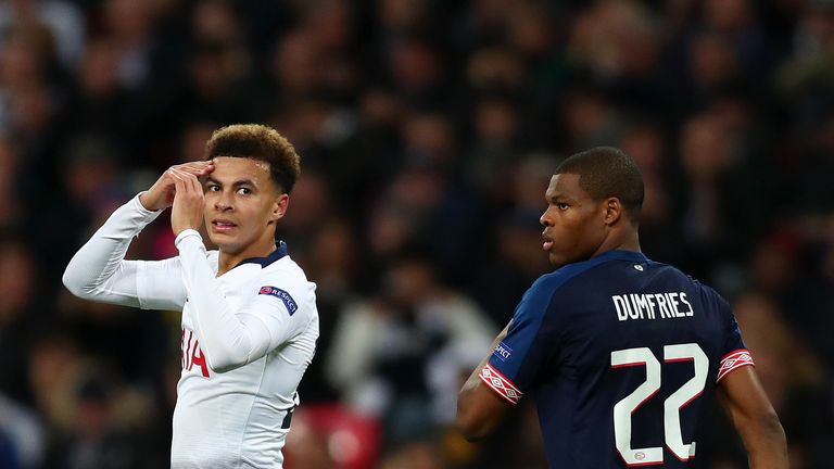 Group B match of the UEFA Champions League between Tottenham Hotspur and PSV at Wembley Stadium on November 6, 2018 in London, United Kingdom