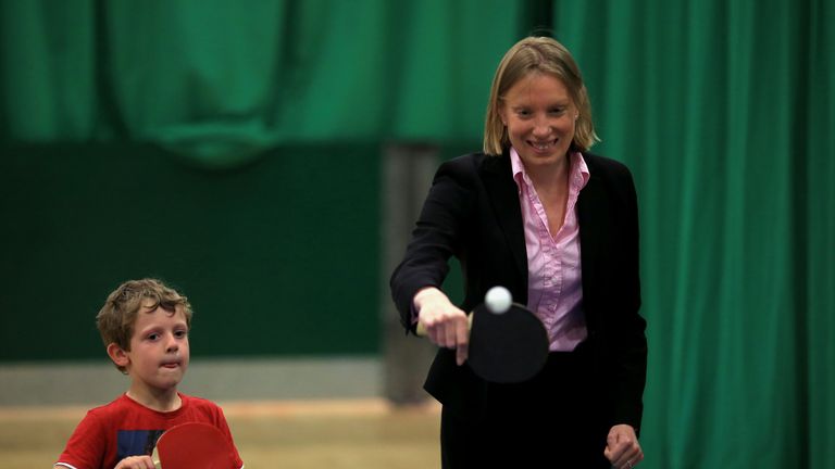 Tracey Crouch MP played table tennis with local children during her visit to the Sport England 'Fit for Fun' project at the University of East Anglia in May