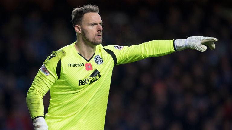 Trevor Carson in action for Motherwell