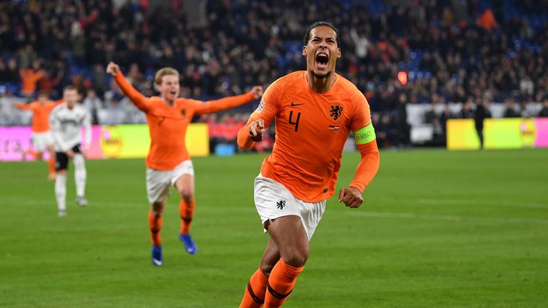 During the UEFA Nations League A group one match between Germany and Netherlands at Veltins-Arena on November 19, 2018 in Gelsenkirchen, Germany.