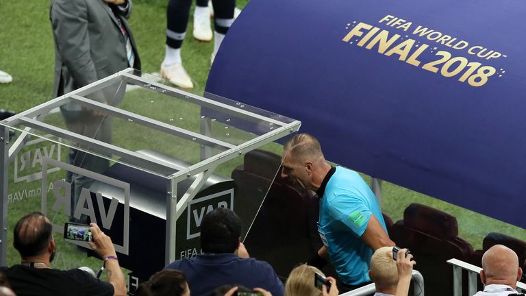  during the 2018 FIFA World Cup Final between France and Croatia at Luzhniki Stadium on July 15, 2018 in Moscow, Russia.