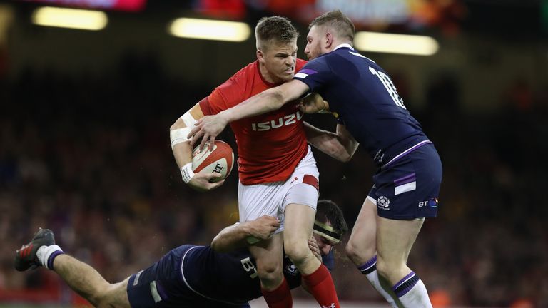 during the NatWest Six Nations match between Wales and Scotland at the Principality Stadium on February 3, 2018 in Cardiff, Wales.