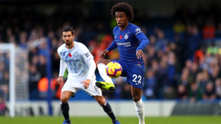 Willian during the Premier League match against Everton