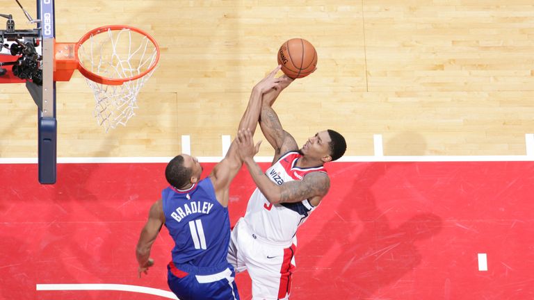 WASHINGTON, DC -.. NOVEMBER 20:  Bradley Beal #3 of the Washington Wizards shoots the ball against the LA Clippers on November 20, 2018 at Capital One Arena in Washington, DC. NOTE TO USER: User expressly acknowledges and agrees that, by downloading and or using this Photograph, user is consenting to the terms and conditions of the Getty Images License Agreement. Mandatory Copyright Notice: Copyright 2018 NBAE (Photo by Ned Dishman/NBAE via Getty Images).