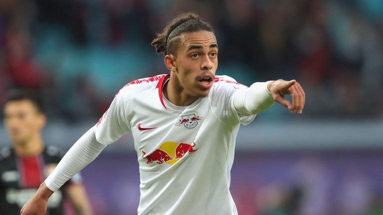 during the Bundesliga match between RB Leipzig and Bayer 04 Leverkusen at Red Bull Arena on November 11, 2018 in Leipzig, Germany.