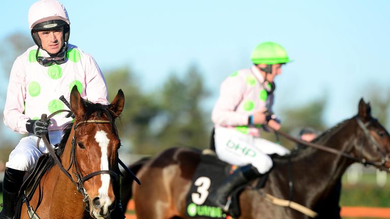 Faugheen and Ruby Walsh (left) after finishing second at Punchestown